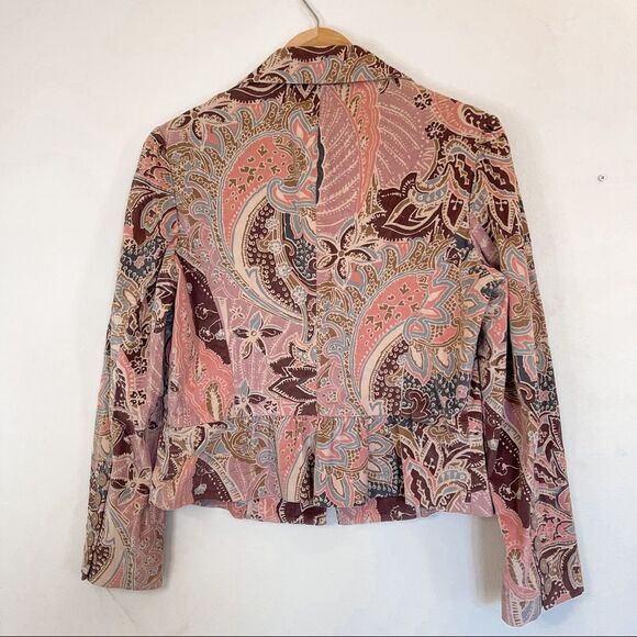 Vintage 90s Y2K Paisley Corduroy Blazer Size 14 - Picture 2 of 9